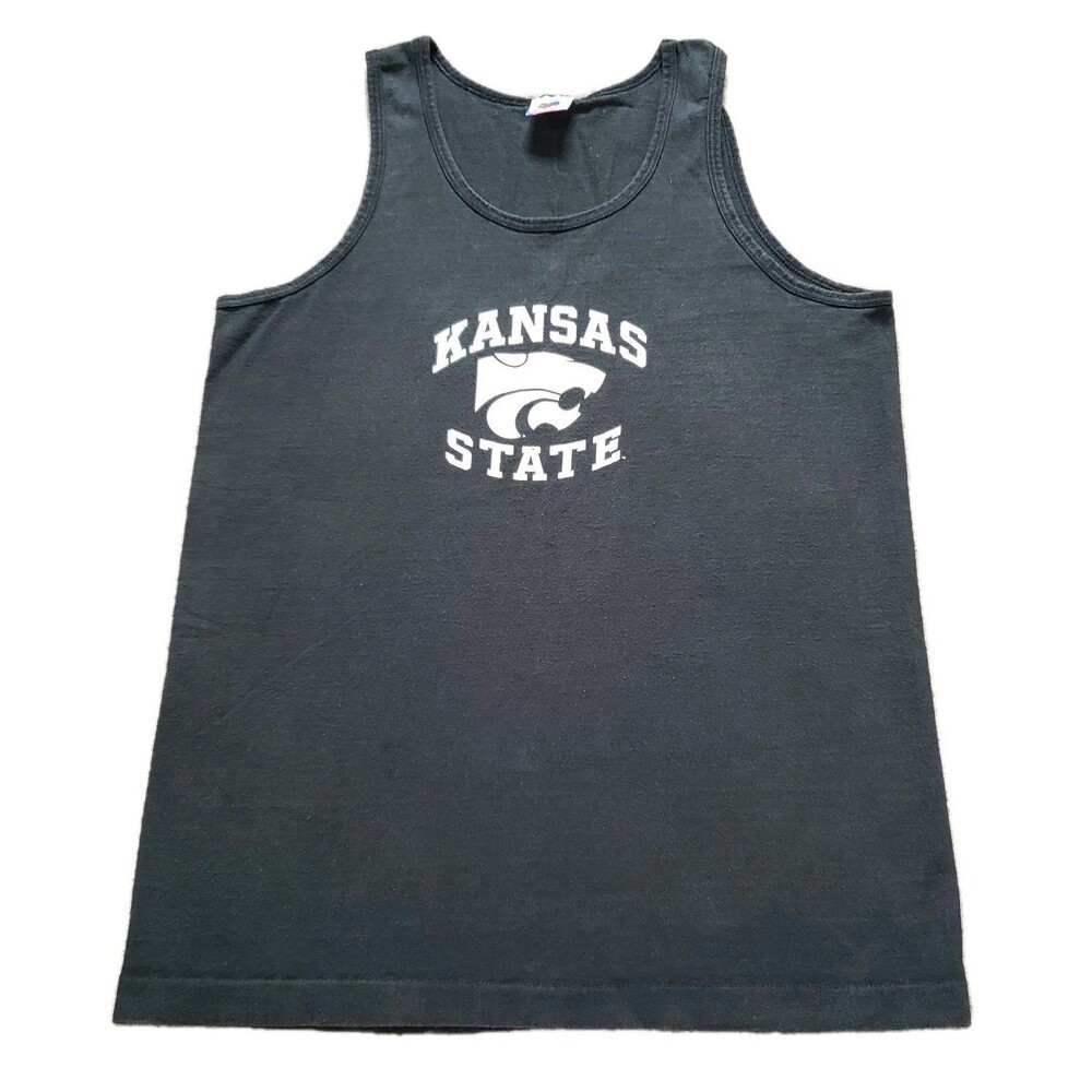 Vintage 90s Kansas State University Wildcats Sz Medium USA Made Black Tank Top